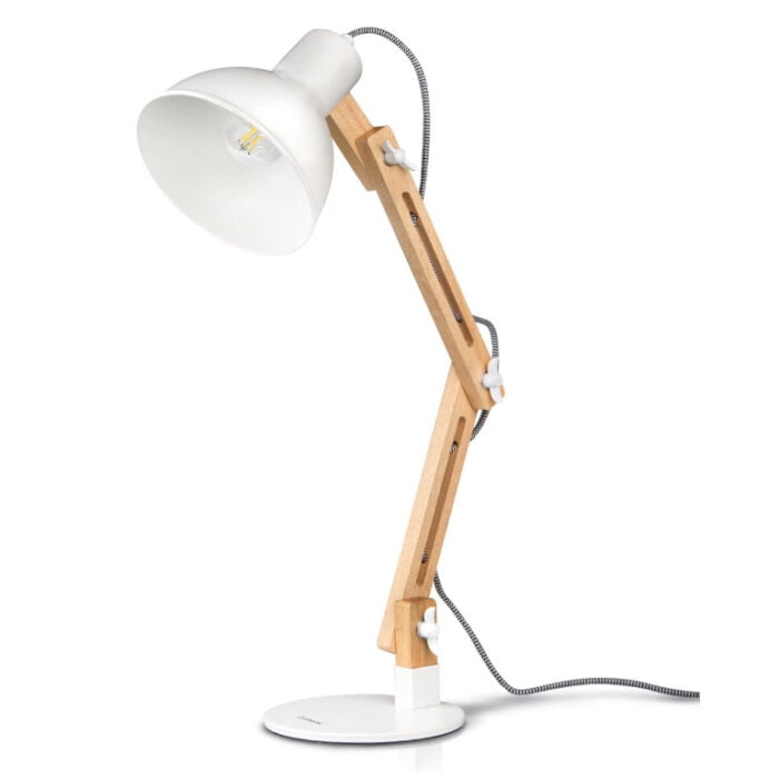 Lampa biurkowa drewniana LED, do biura, salonu, gabinetu